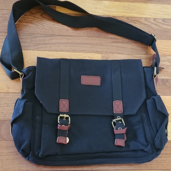 Canvas genuine leather laptop bag with sleeves NEW - Picture 2 of 8